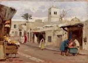 Piazza Di Bassano - 1926 by Achille Beltrame