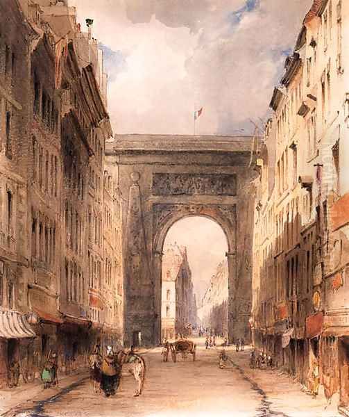Rue Vivienne and Port St. Denis, Paris - view 1