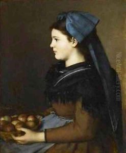 Alsatian Holding a Basket of Apples by Jean-Jacques Henner