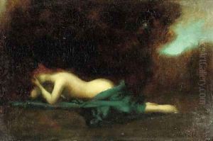 A reclining nude by Jean-Jacques Henner