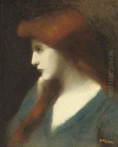 Lady in blue by Jean-Jacques Henner