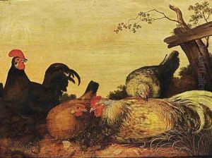 Poultry by Gijsbert Gillisz. de Hondecoeter