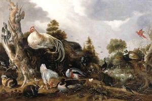Orpheus Charming the Animals by Gijsbert Gillisz. de Hondecoeter