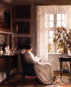 Reading in the Morning Light by Carl Vilhelm Holsoe