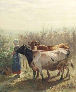 The little cowherd by Johannes-Hubertus-Leonardus de Haas