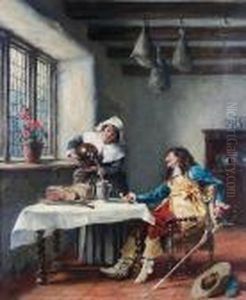 Interior Scene With Maid And Cavalier Seated At A Table