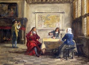 Drinking Withthe Devil, A Civil War Scene by Frank Moss Bennett