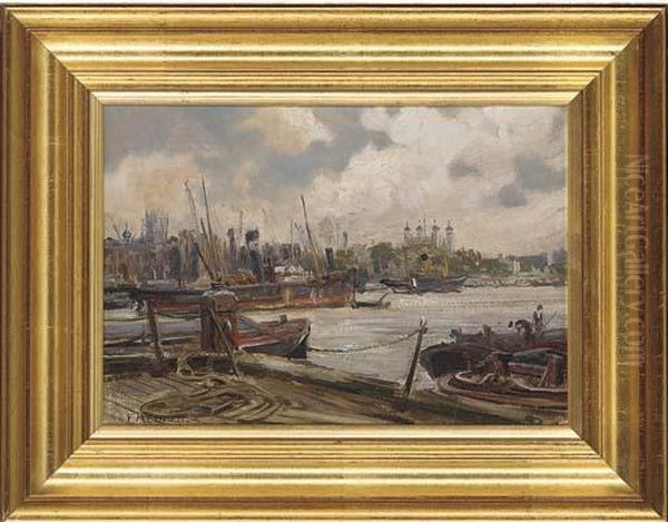 On The Thames, The Tower Of London Beyond - view 1