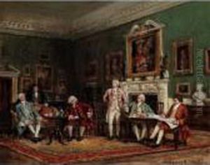 Dr. Johnson And Sir Joshua Reynolds by Frank Moss Bennett