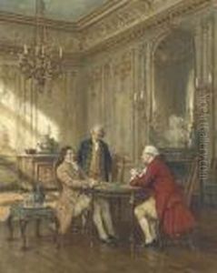 Poker Players In An Interior