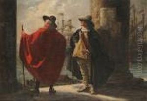 Two Gentlemen In Historical Dress On A Quayside Two Gentlemen In Historical Dress On A Quayside