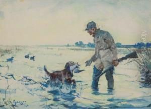 Hunter With Retriever by Frank Weston Benson