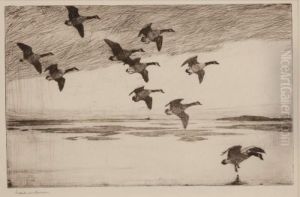 Geese Drifting Down by Frank Weston Benson