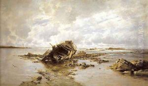Barco naufragado by Carlos de Haes