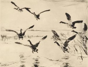 Rising Geese by Frank Weston Benson