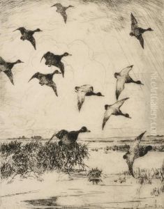 Flying Ducks by Frank Weston Benson