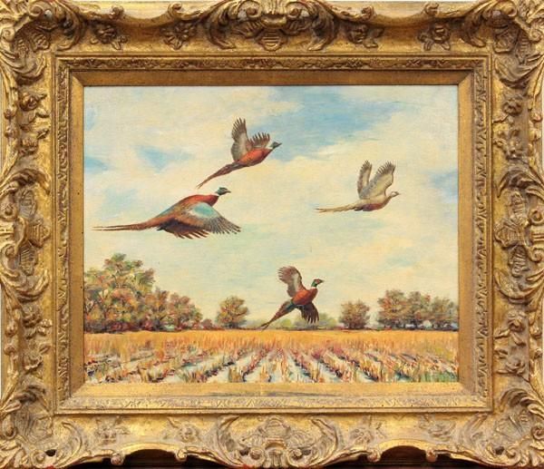 Pheasants In Flight - view 1