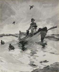 Duck Hunt In A Boat by Frank Weston Benson