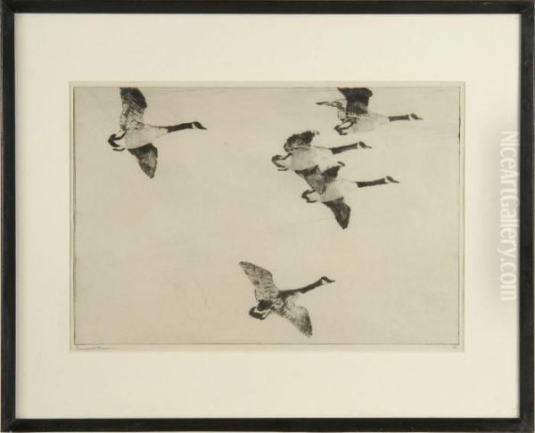 Geese In Flight - view 1