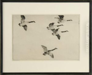 Geese In Flight by Frank Weston Benson