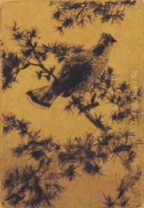 Grouse On A Pine Bough by Frank Weston Benson