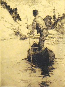 Canoe Man by Frank Weston Benson