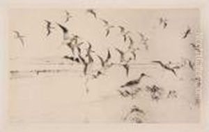 Yellowlegs Alighting by Frank Weston Benson