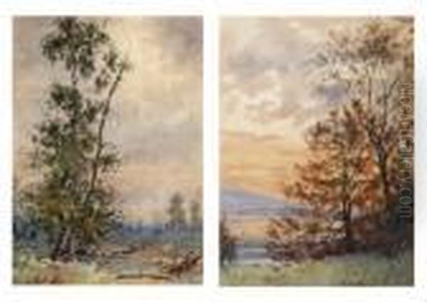 First Snowfall And Sunset Landscape - view 1