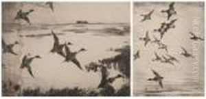 High Flying Ducks And Geese: Two Works by Frank Weston Benson