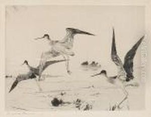 Three Yellowlegs by Frank Weston Benson