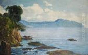 Veduta Della Costa Ligure by Cesare Bentivoglio