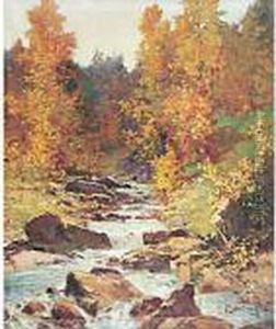 Torrente Tra Gli Alberi by Cesare Bentivoglio