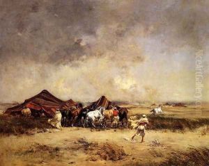 Arab Encampment by Victor Pierre Huguet