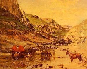 Arabs Resting in a Gorge by Victor Pierre Huguet