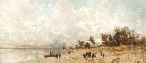 Figures on the shore by Karl Heffner