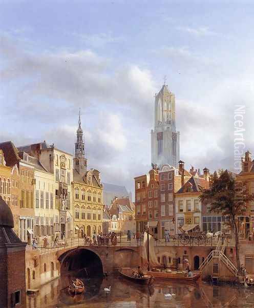 The Oudegracht with a View of the Old Town Hall and the Dom Tower beyond, Utrecht - view 1