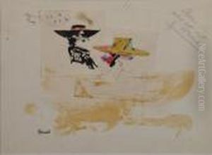 Deux Etudes De Chapeaux Encre by Christian Berard