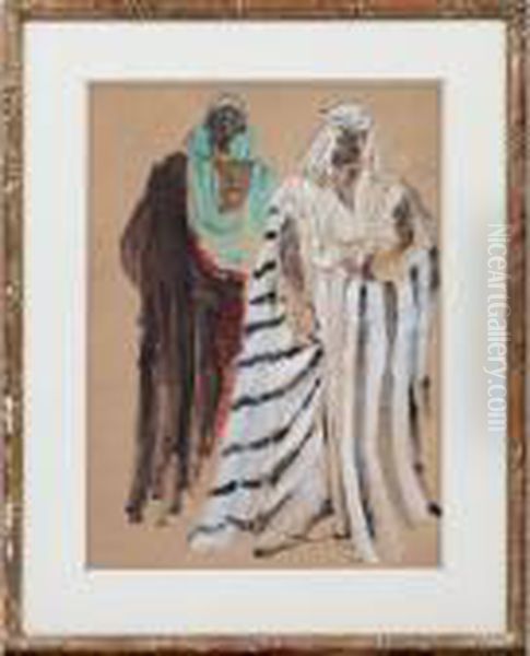 Deux Personnages En Costumes Orientaux - view 1
