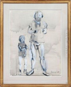 Homme Et Enfant Debout by Christian Berard