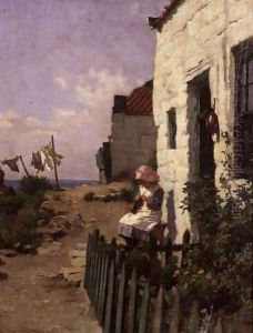 At the Cottage Door by Charles Haigh-Wood