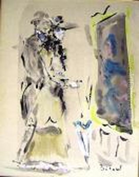 Couple Devant Un Tableau - view 1