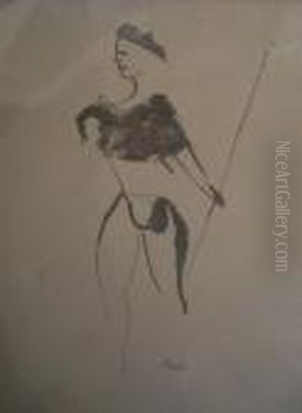 Etude De Costume De Thetre - view 1