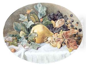 Still Life with Fruit by John William Hill