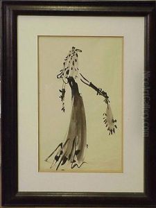 Elegant Woman, Probably In Schiaparelli by Christian Berard