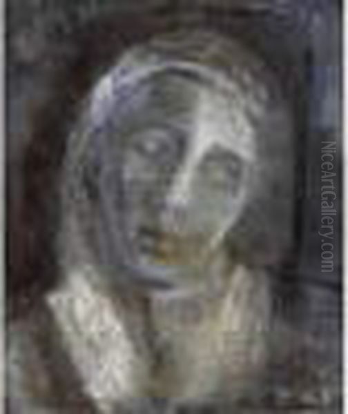 Etudehuile Sur Toile, Signee En Bas A Droite - view 1