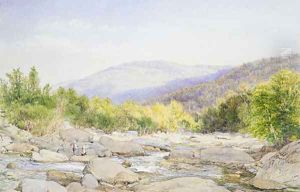 Landscape: View on Catskill Creek by John William Hill