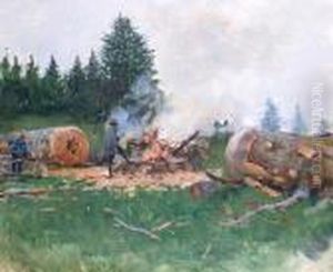 Forestier Surveillant Ses Coupes by Jean-Georges Beraud