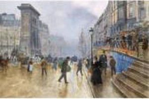 Le Boulevard Saint-denis, Paris by Jean-Georges Beraud