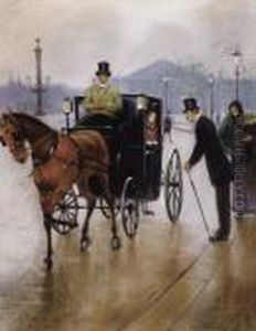 Couple In Carriage by Jean-Georges Beraud