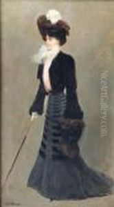 Elegante Au Parapluie by Jean-Georges Beraud